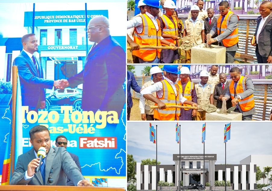 Bas-Uélé/Pose de la première pierre du bâtiment du Gouvernorat, une autre surprise de Mike Mokeni à sa population