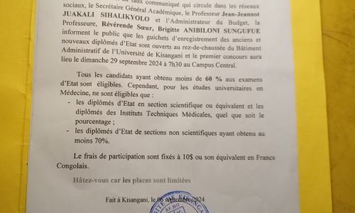 Unikis-Faux communiqué à polémique/ Les manipulateurs et les manipulés reviennent à charge cherchant à opposer le Recteur Bongilo au Chef Suprême 